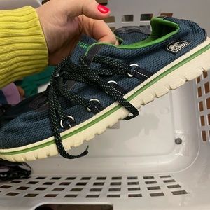 Sorel Womens NL2248-464 Green Blue Lace Up Low Top Sneaker Shoes Size US 12